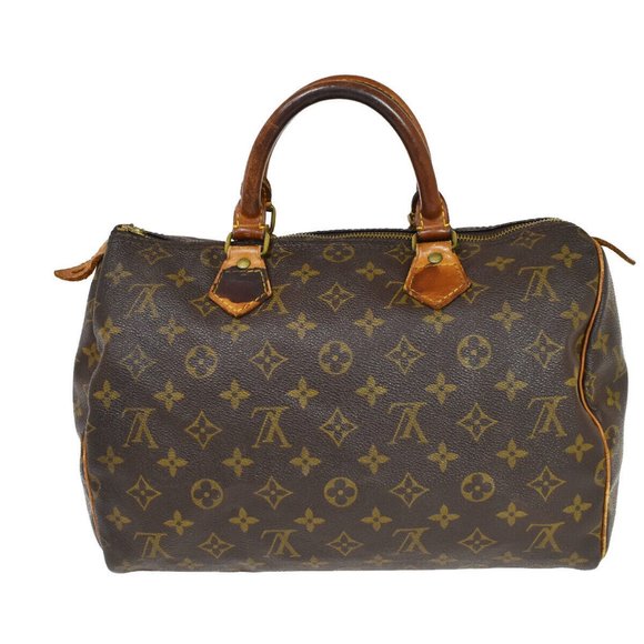 Authentic LOUIS VUITTON Speedy 30 Travel Hand Bag Monogram Leather Brown - Picture 1 of 13